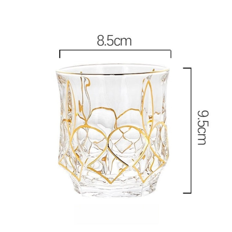Hand Painted Gold Whiskey Glasses