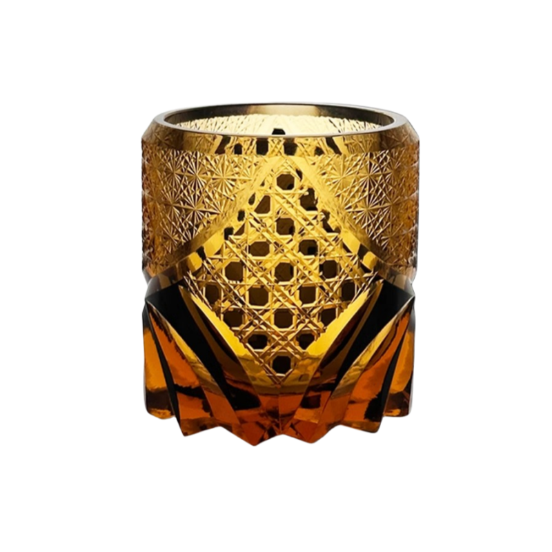 Edo Kiriko Handcrafted Dark Knight Whiskey Glass