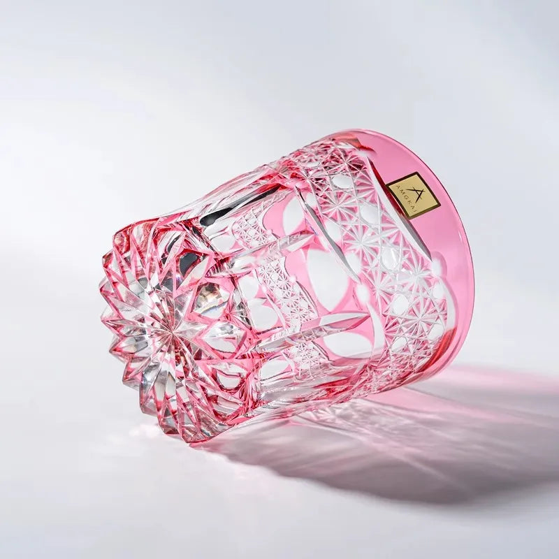 Edo Kiriko Rose Starburst Hand-Cut Whisky Glass