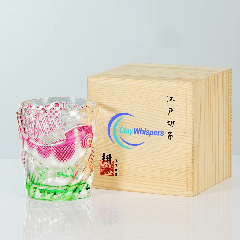 Edo Kiriko Kingyo Nishiki Hand-Cut Whisky Glass