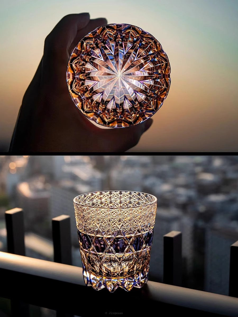 Fluorite Edo Kiriko Whiskey Glass