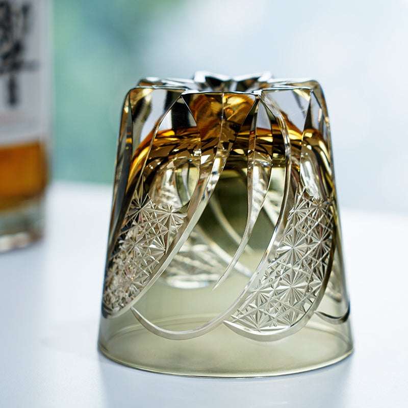 Edo Kiriko Shadow Luminary Hand-Cut Whisky Glass