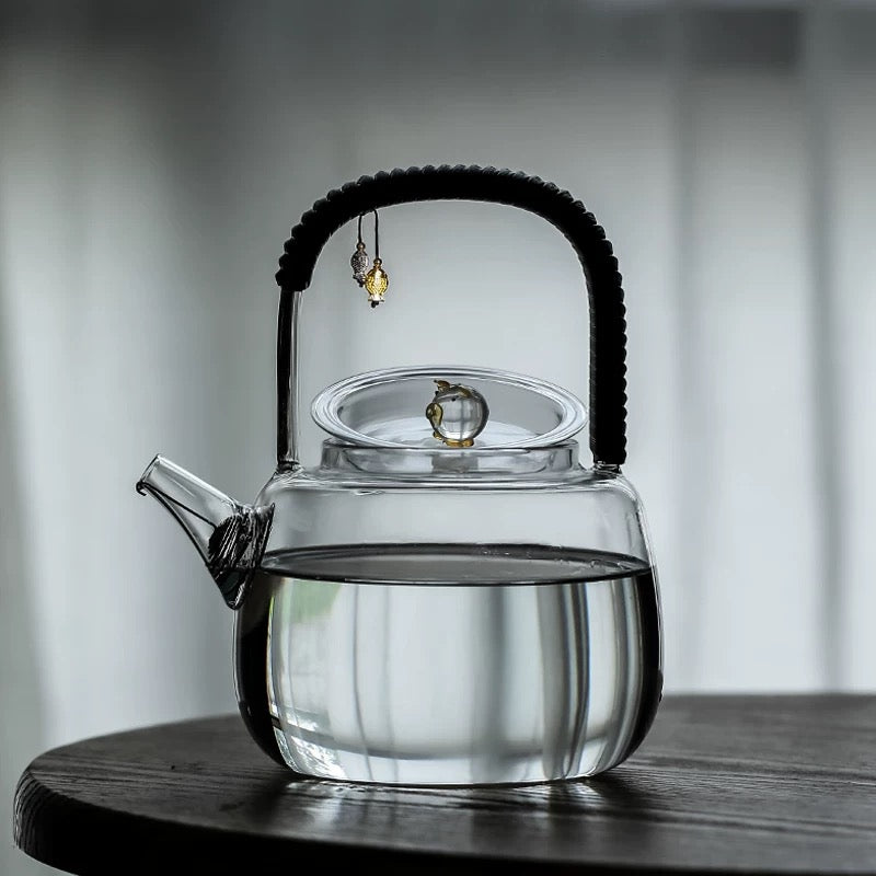 High-Borosilicate Glass Teapot with Lifting Beam Handle