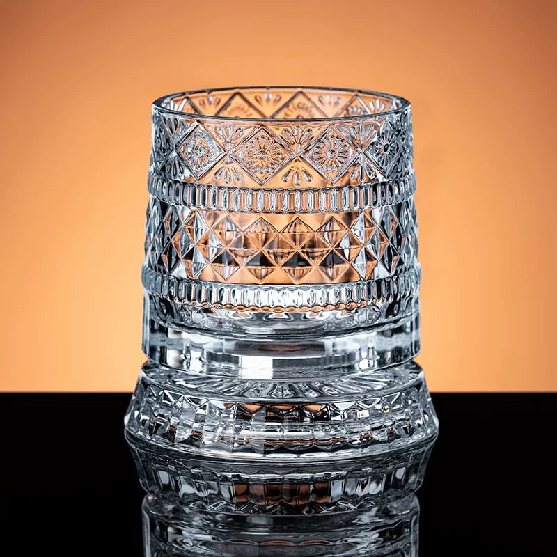 The Kinetic Connoisseur | Luxury Rocking Crystalline Whiskey Tumbler Suite