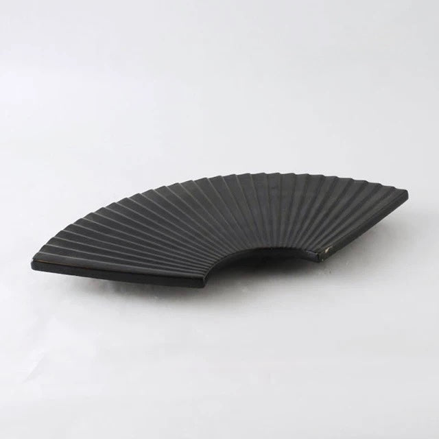 Japanese Fan-Shaped Ceramic Plate