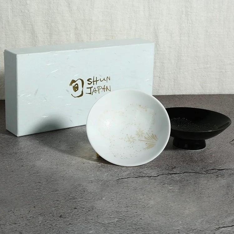 Mino Ware Thermochromic Cold Bloom Hanabi Sake Cup Set