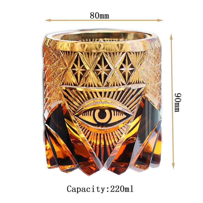 Edo Kiriko Blue Flame Hand-Cut Whisky Glass