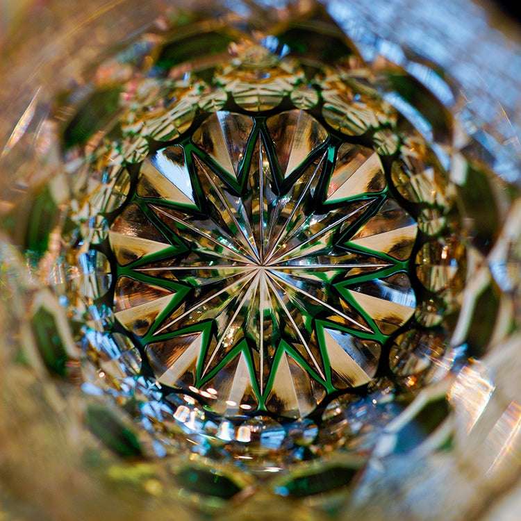 Edo Kiriko Emerald Fluorite Hand-Cut Whisky Glass
