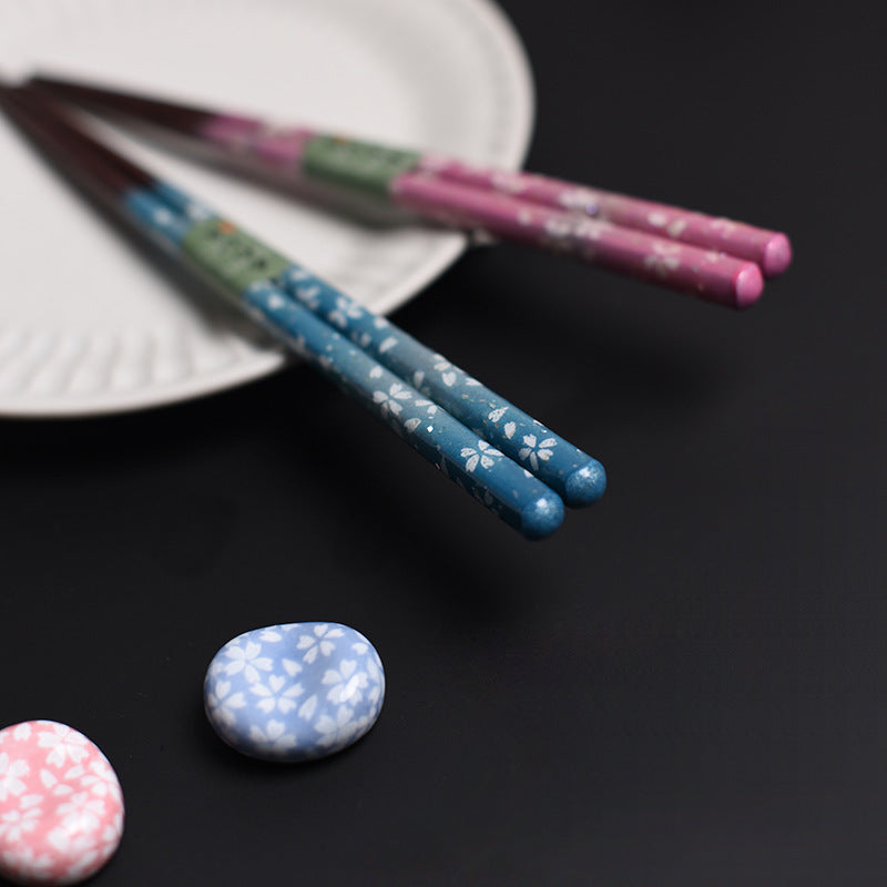 Japanese Handcrafted Sakura Wooden Chopsticks Wedding Gift Set