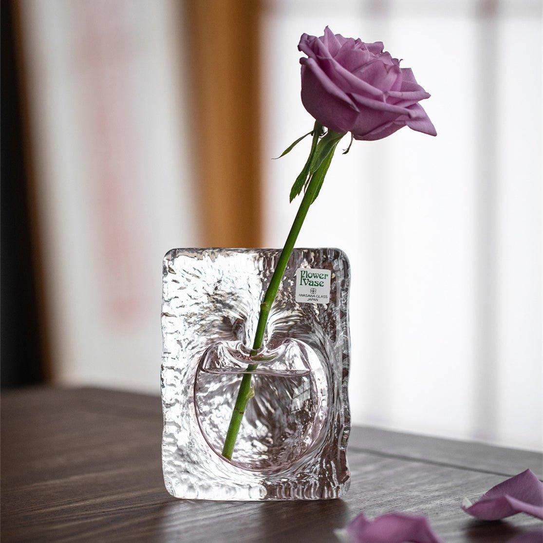 Japanese Iwasawa Handcrafted Ocean Heart Glass Vases