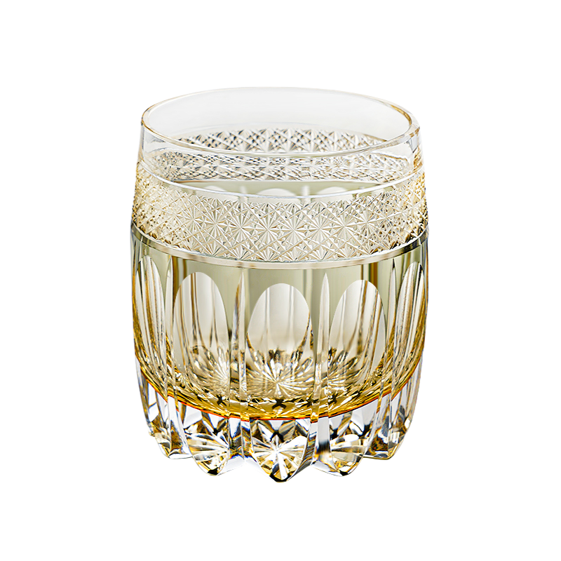 Amber Celestial Whiskey Glass With Wooden Box