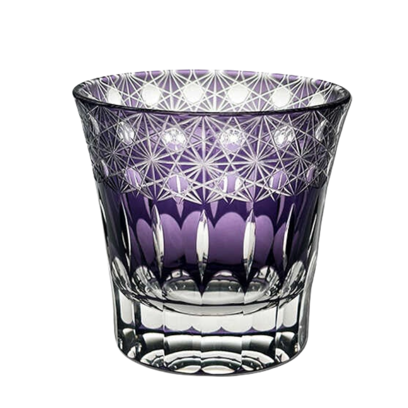 Violet Edo Kiriko Whiskey Glass
