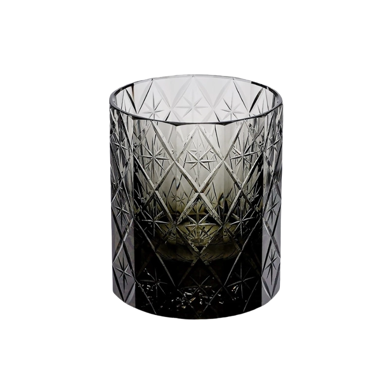 Ink Black Star Lead-Free Crystal Edo Kiriko Whiskey Glass