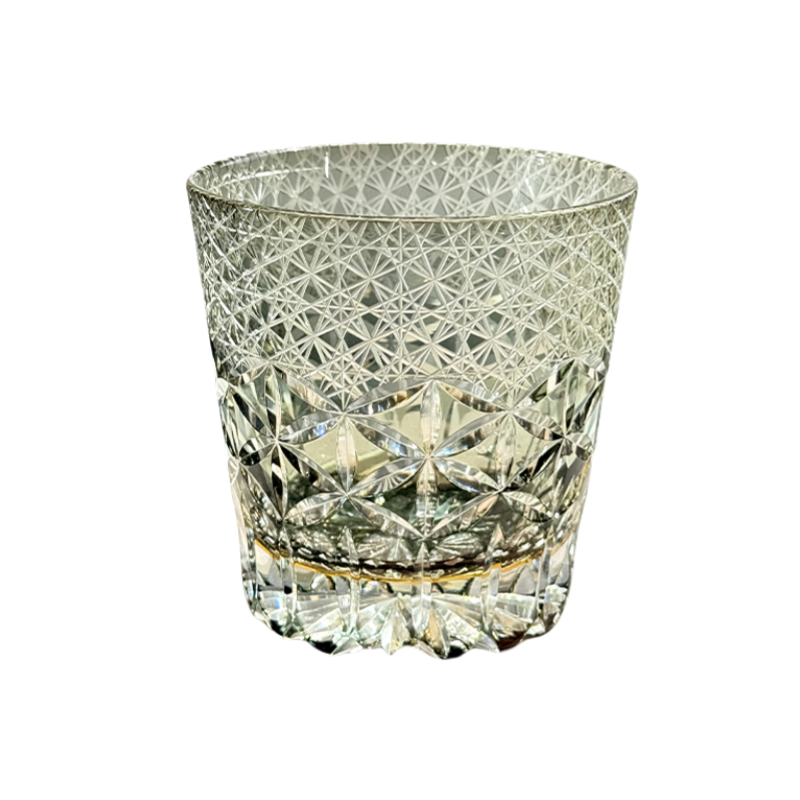 Green Glass Dream Edo Kiriko Whiskey Glass