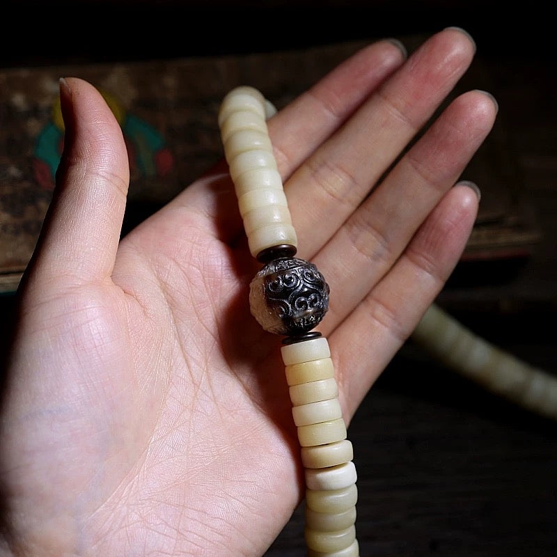 Tibetan Yak Bone Mala Bracelet for Men – 108 Beads for Mindful Panwan