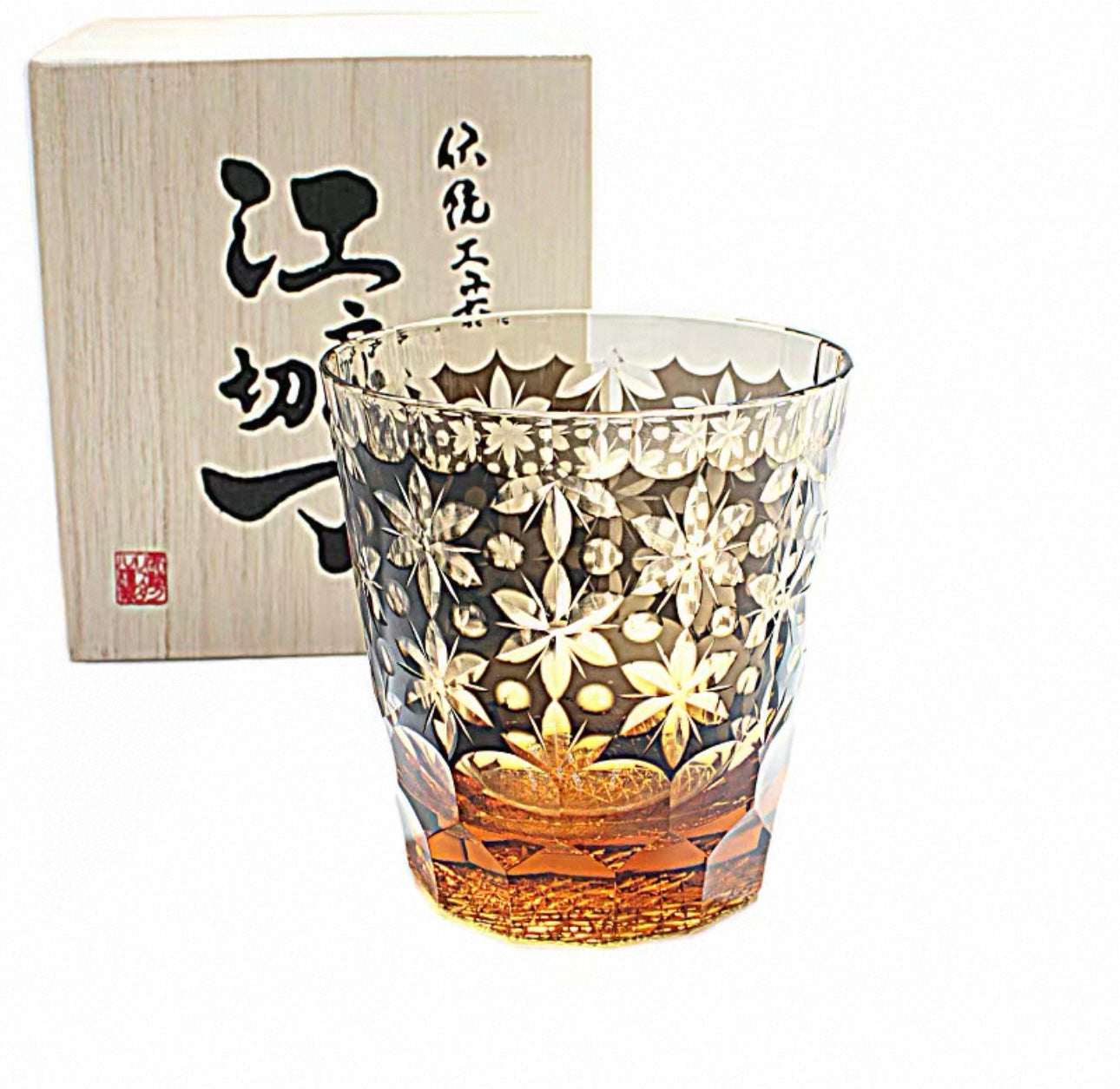 Edo Kiriko Handcrafted Sakura Snow Whisky Glass – A Transient Dream in Crystal