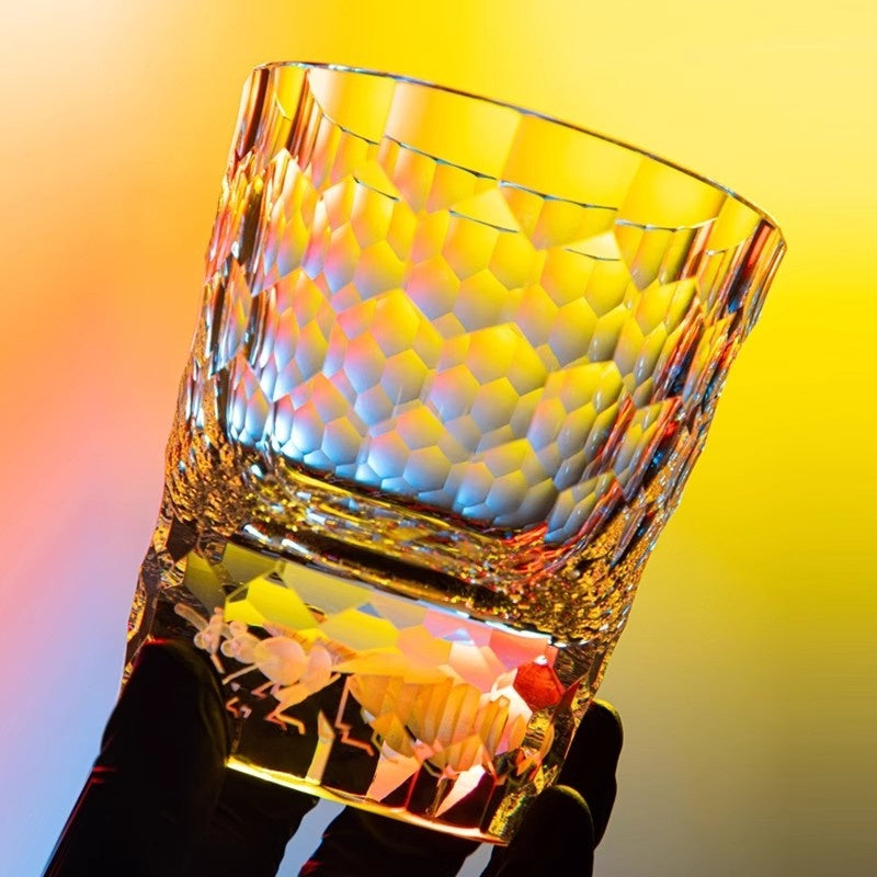 Ice Flower K9 Crystal Edo Kiriko Whiskey Glass