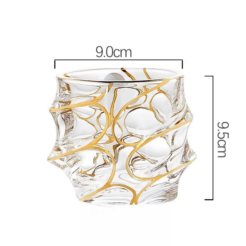 Hand Painted Gold Whiskey Glasses