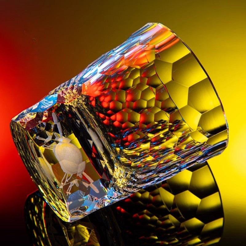 Ice Flower K9 Crystal Edo Kiriko Whiskey Glass