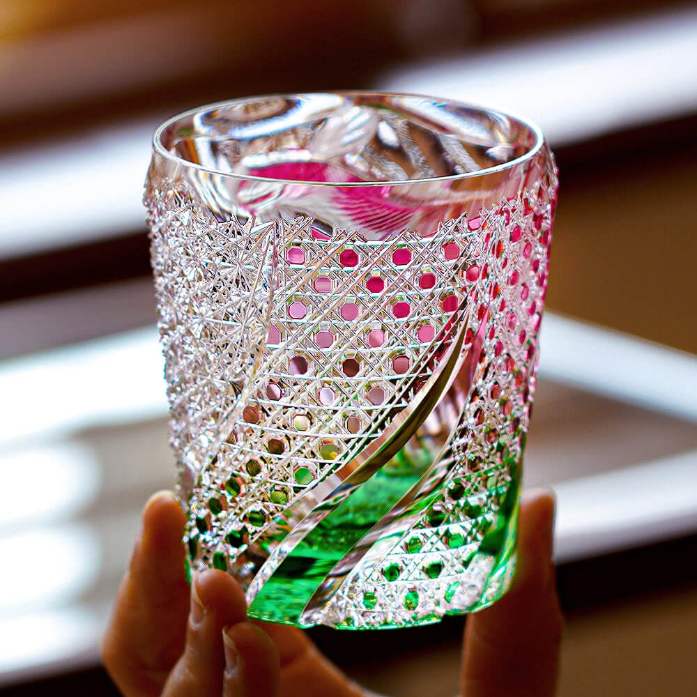 Edo Kiriko Kingyo Nishiki Hand-Cut Whisky Glass