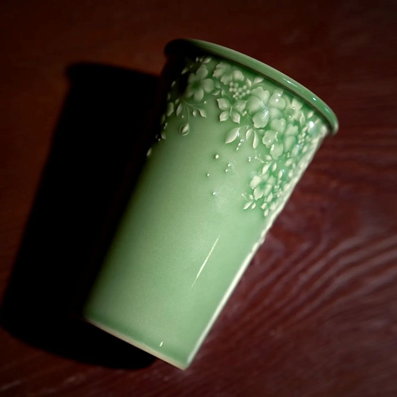 Blossom Series Handmade Cola Glass Cup. Large Capacity Drinking Glass for Home & Office