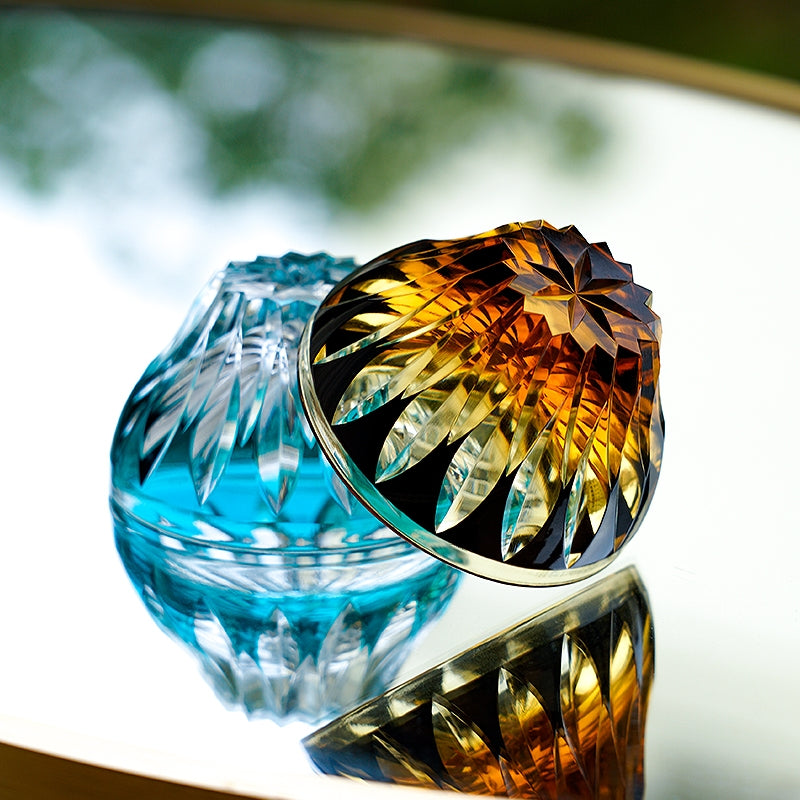 Edo Kiriko Lotus (Hasu) Hand-Cut Whisky Glass