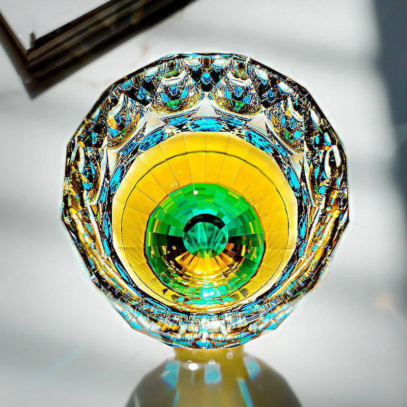 Edo Kiriko Handcrafted Crystal Prism Whisky Glass