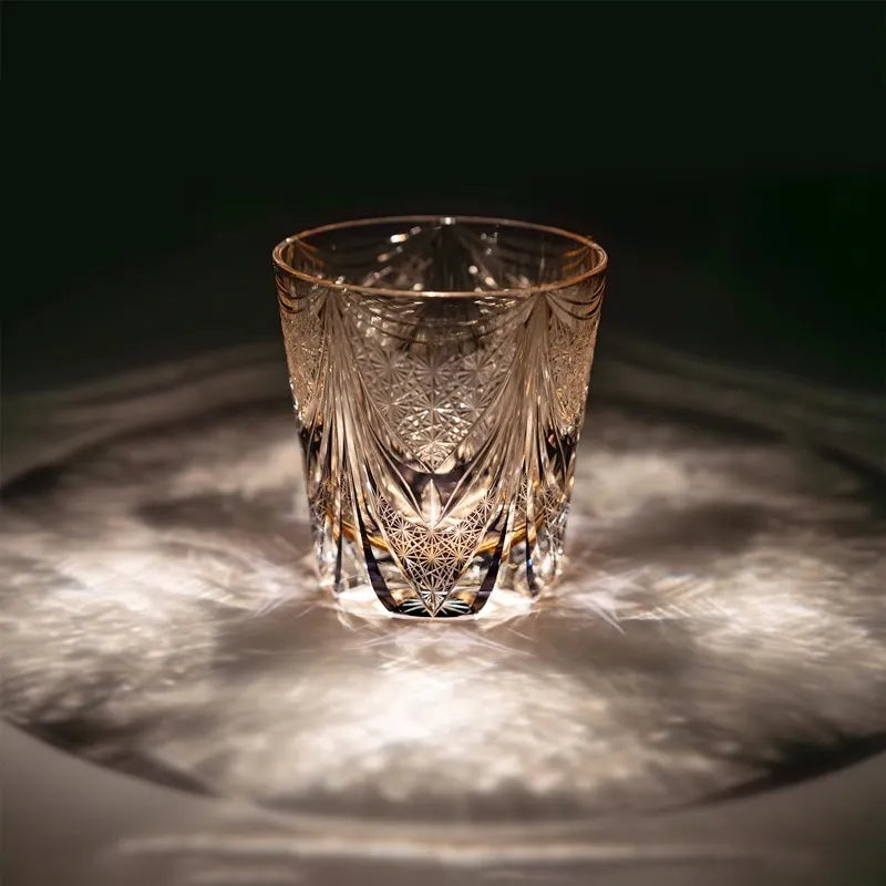 Edo Kiriko Amethyst Dawn Hand-Cut Whisky Glass