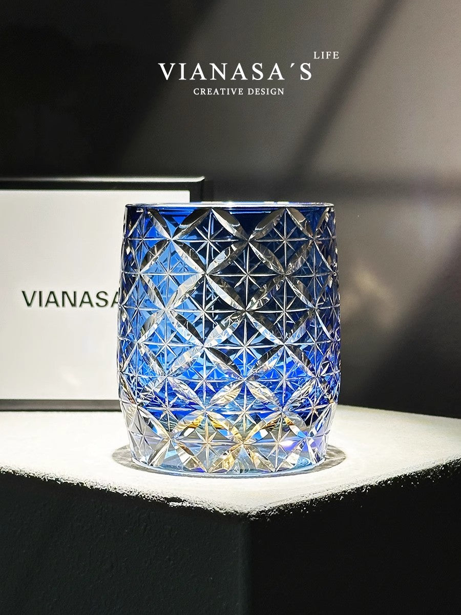 Blue Starry Sky Edo Kiriko Whiskey Glass