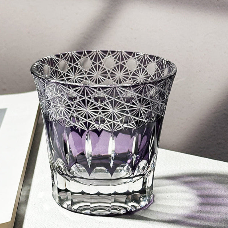 Violet Edo Kiriko Whiskey Glass