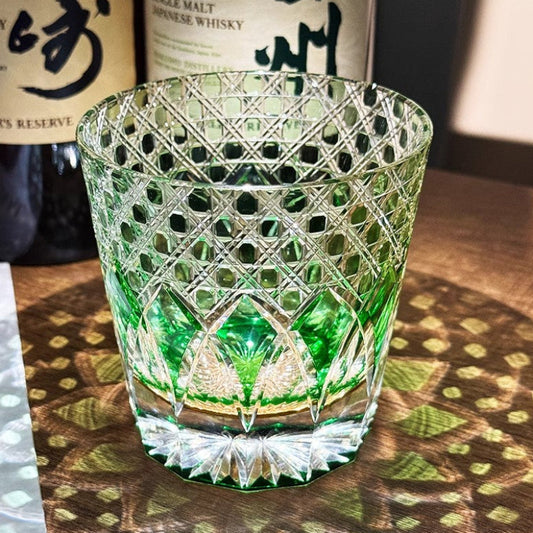 Green Shadow Edo Kiriko Glass