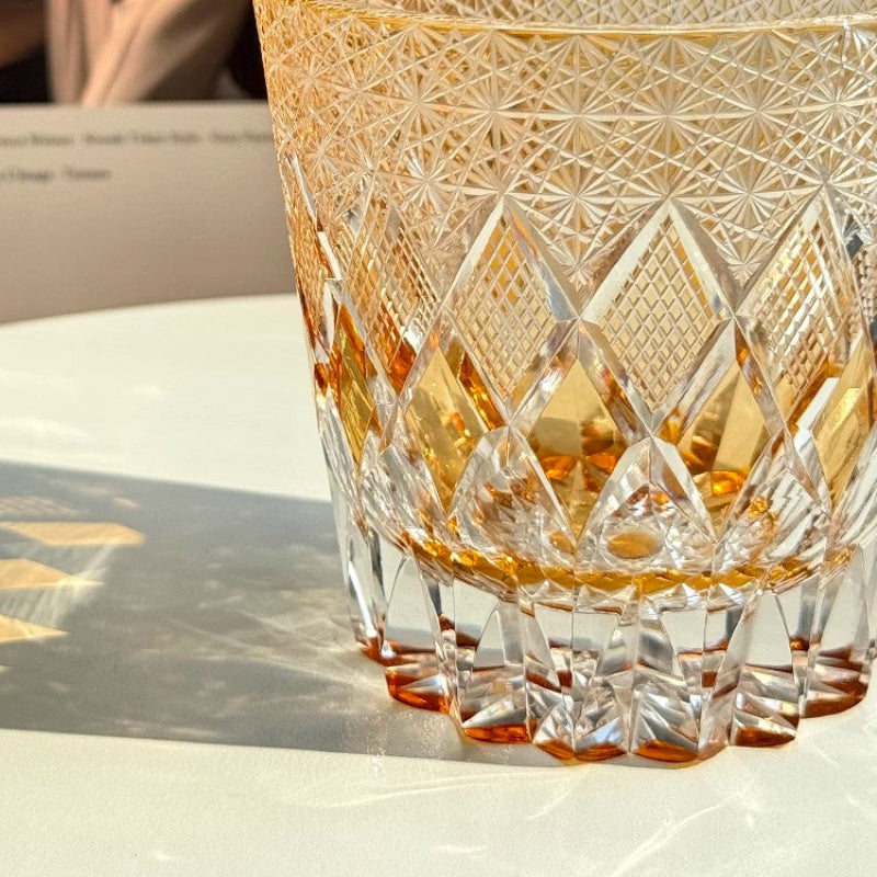 Edo Kiriko Whiskey Glass-Star Shield