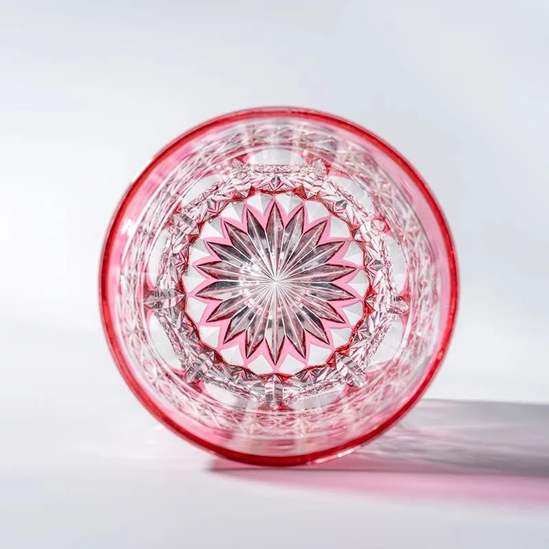 Edo Kiriko Rose Starburst Hand-Cut Whisky Glass