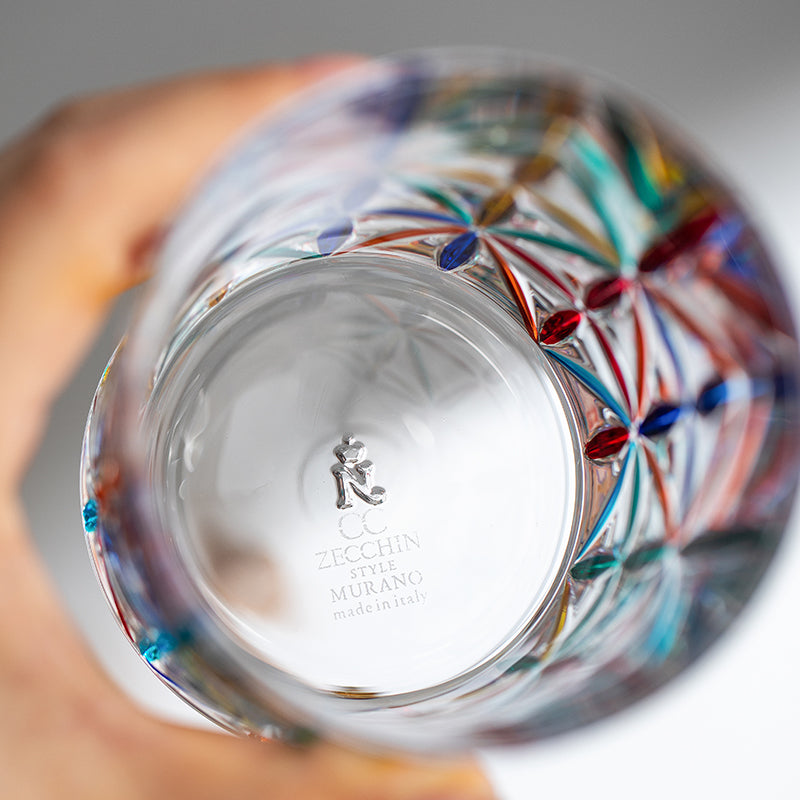 ZECCHIN Colored Glass Whiskey Colored Diamond Glass