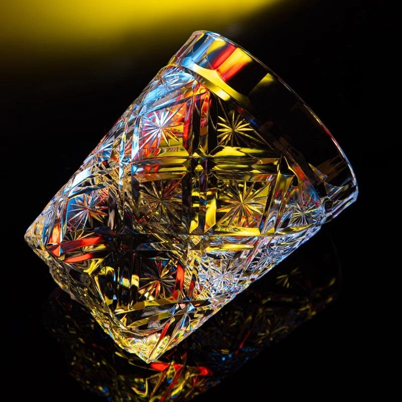 Honeycomb K9 Crystal Edo Kiriko Whiskey Glass