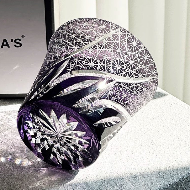 Purple Afterglow Edo Kiriko Whiskey Glass