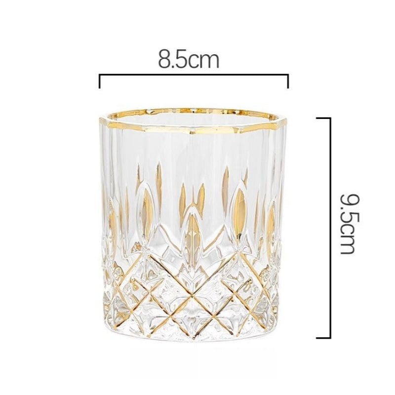 Hand Painted Gold Whiskey Glasses