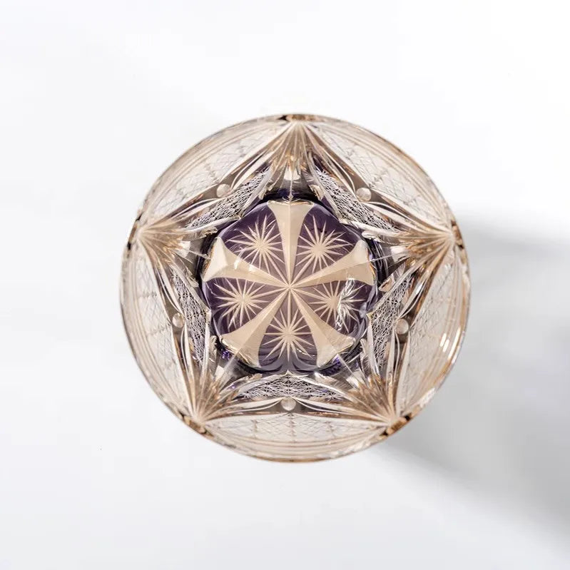 Edo Kiriko Amethyst Dawn Hand-Cut Whisky Glass