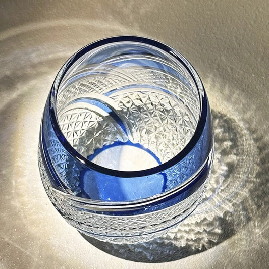 Shimmering Full Moon Edo Kiriko Whiskey Glass