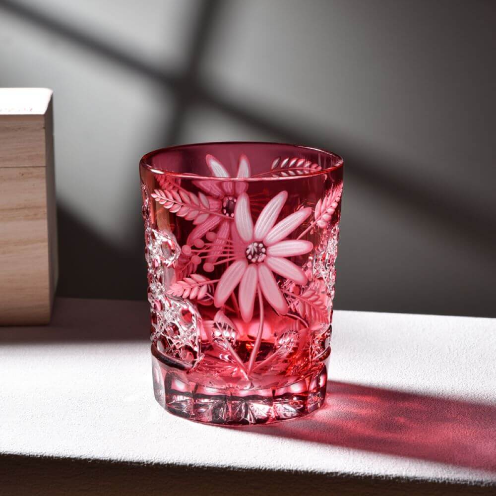 Edo Kiriko Sakura Bloom Hand-Cut Whisky Glass