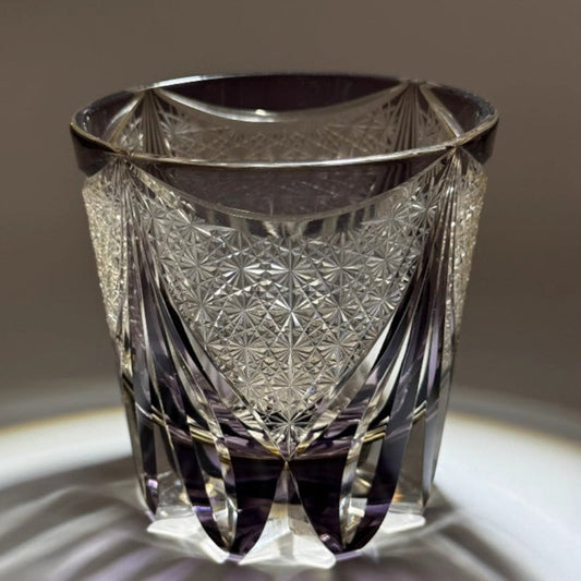 Edo Kiriko Whiskey Glass-Purple Ice