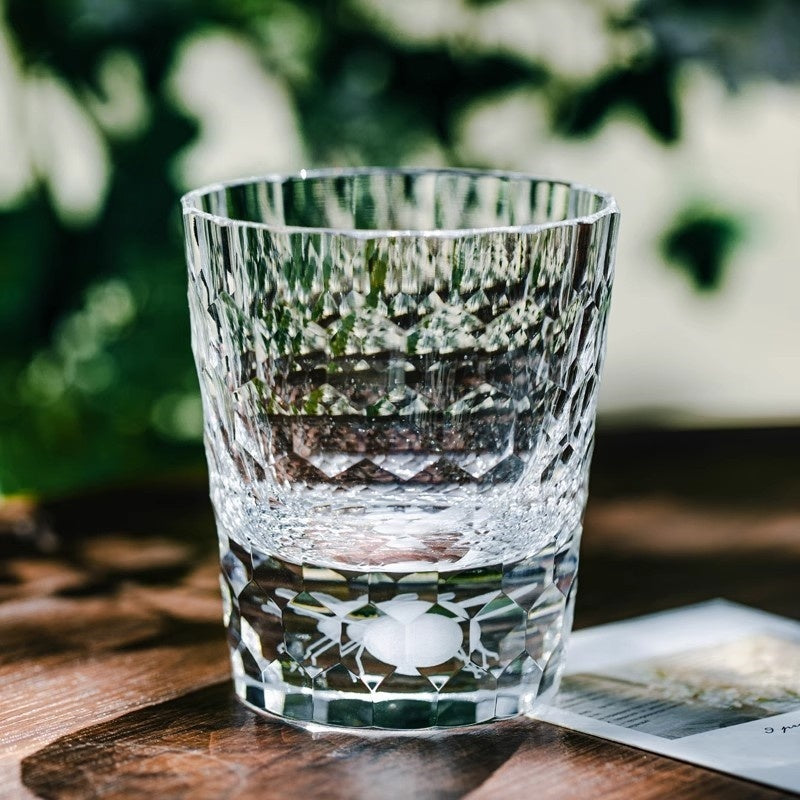 Ice Flower K9 Crystal Edo Kiriko Whiskey Glass