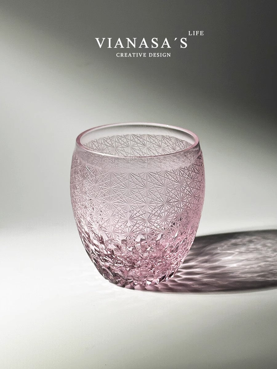 Pink Baby's Breath Whiskey Glass
