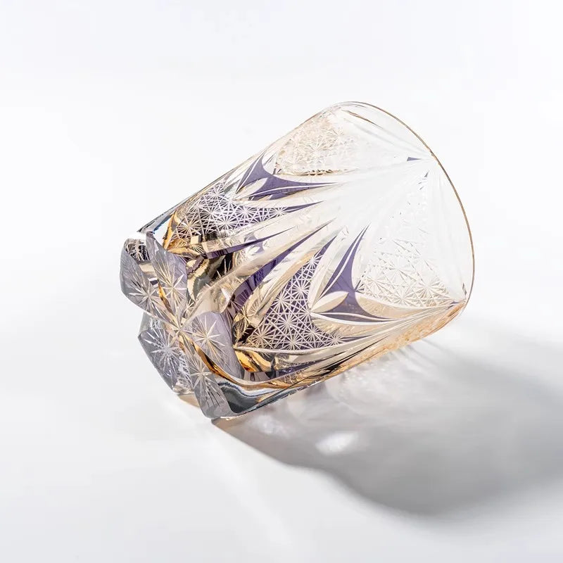 Edo Kiriko Amethyst Dawn Hand-Cut Whisky Glass