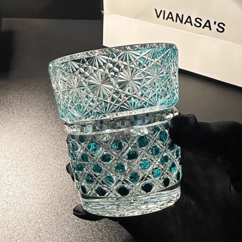 Bejeweled Edo Kiriko Whiskey Glass