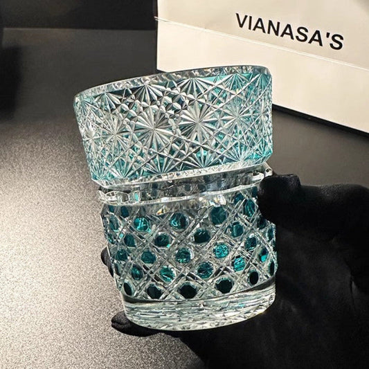Bejeweled Edo Kiriko Whiskey Glass