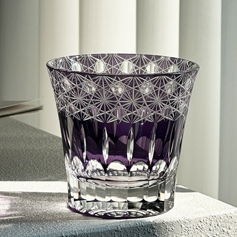 Violet Edo Kiriko Whiskey Glass