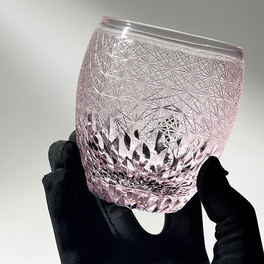 Pink Baby's Breath Whiskey Glass