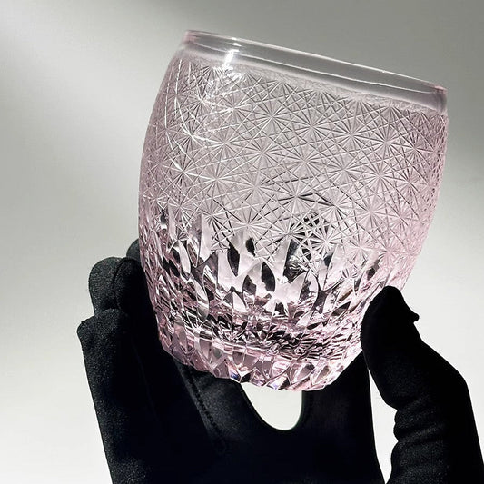 Pink Baby's Breath Whiskey Glass
