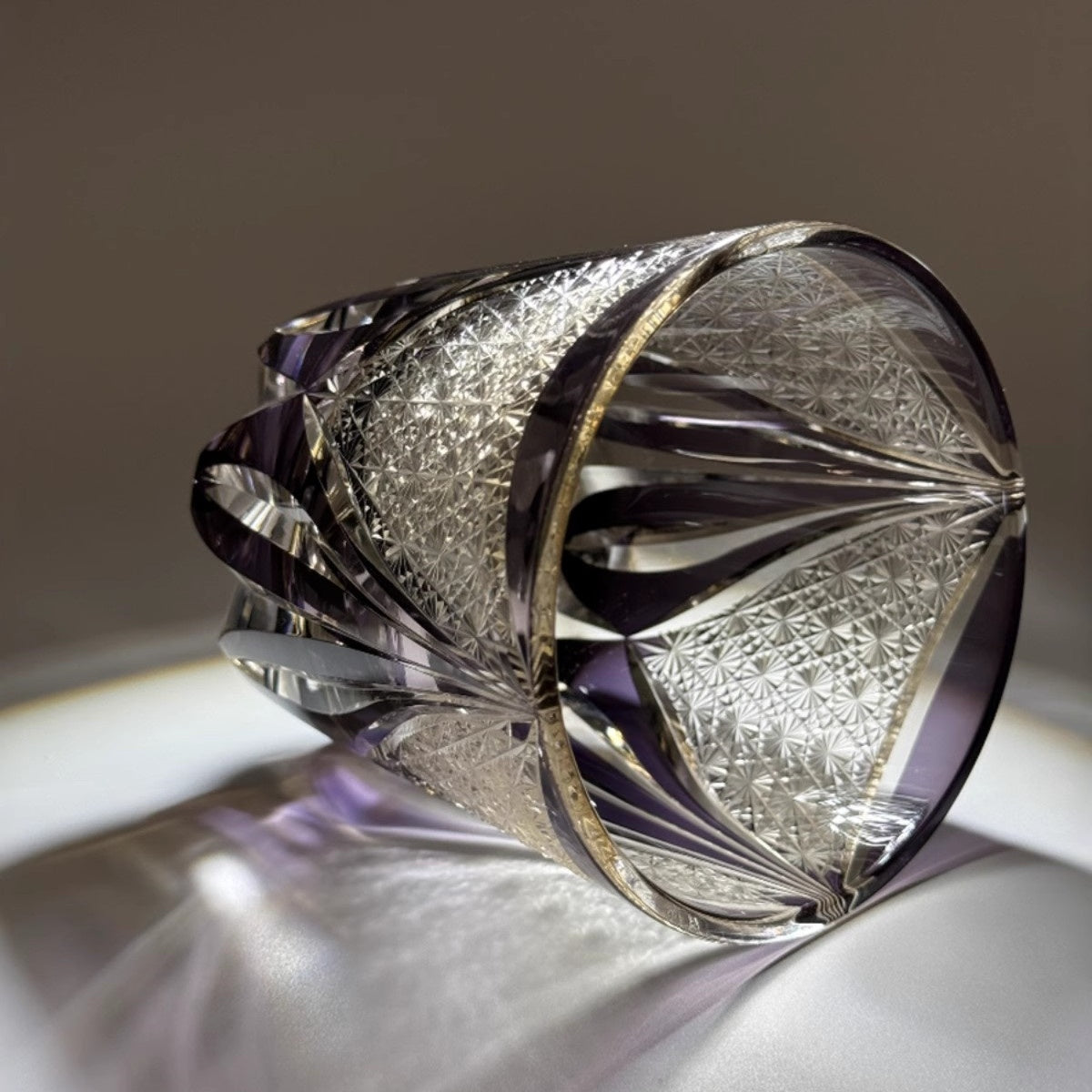 Edo Kiriko Whiskey Glass-Purple Ice